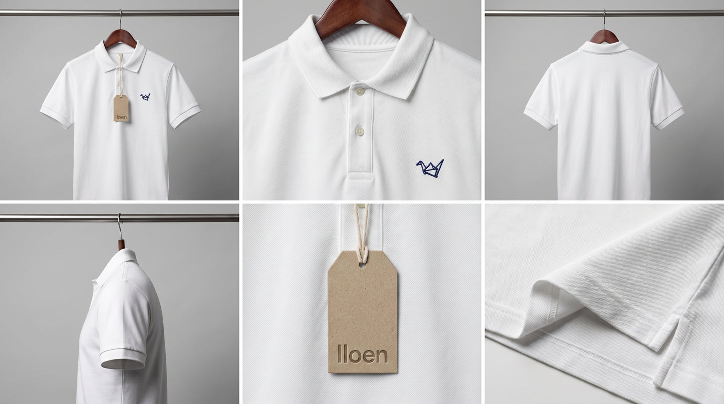 L'loen Capri Pike Polo – beyaz – detay görseli 3