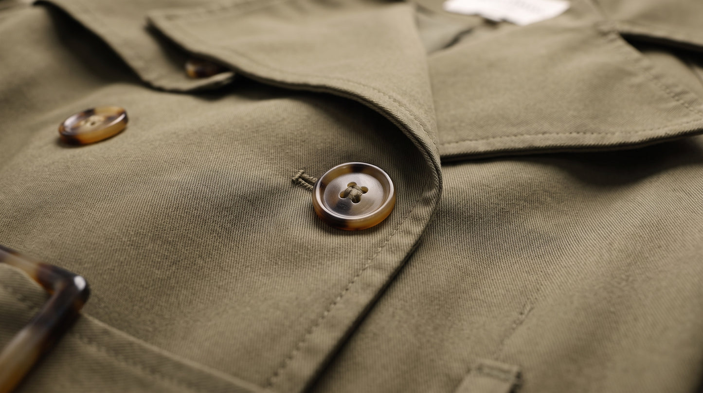 L'loen Mistral Crop Trençkot – haki – detay görseli 4