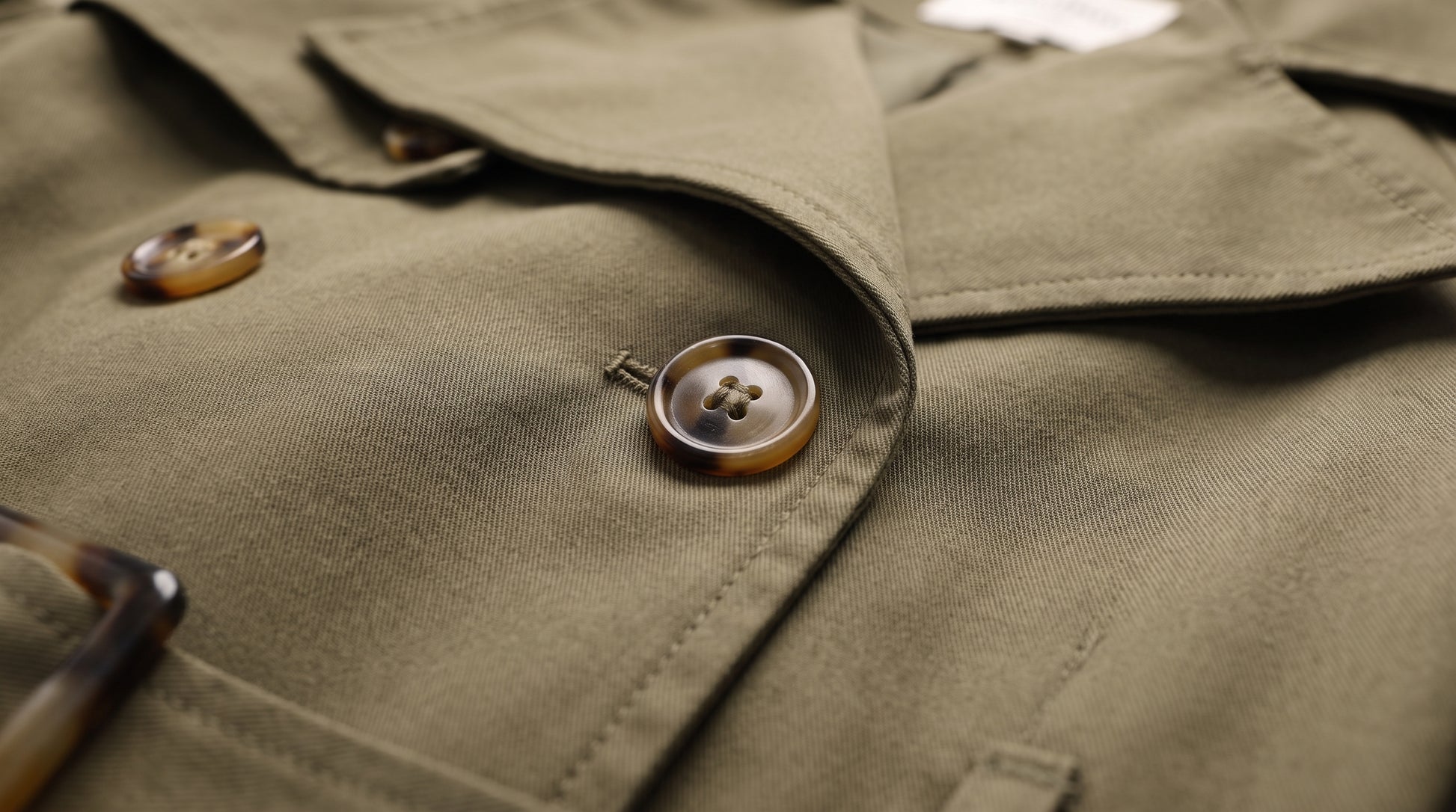 L'loen Mistral Crop Trençkot – haki – detay görseli 4