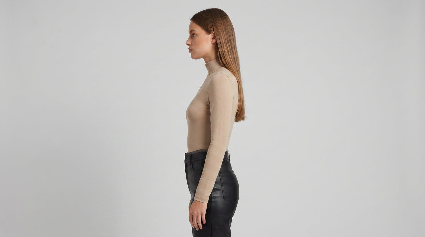 L'loen Cygne Boğazlı Body – bej – detay görseli 1