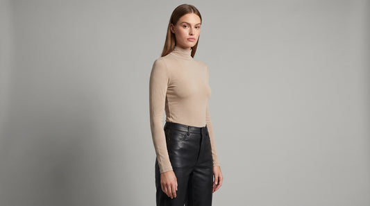 L'loen Cygne Boğazlı Body – bej – ana ürün görseli