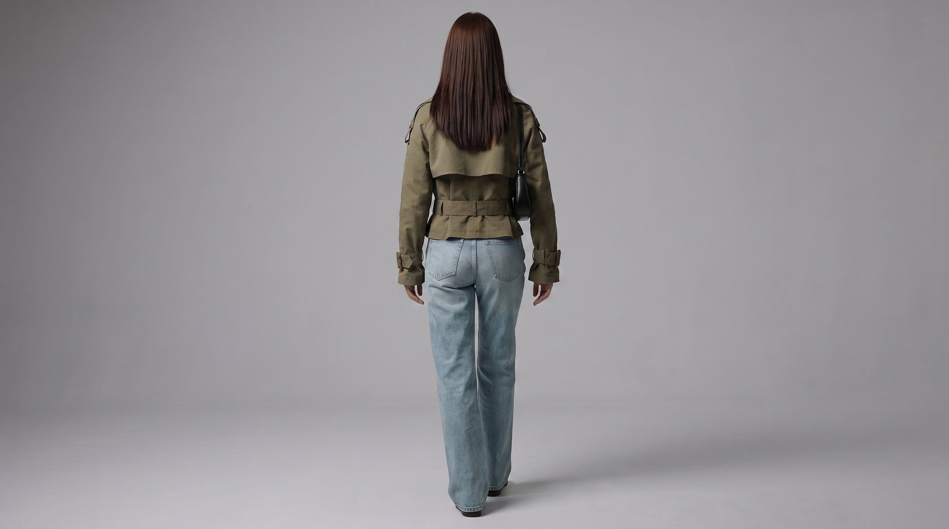 L'loen Mistral Crop Trençkot – haki – detay görseli 2